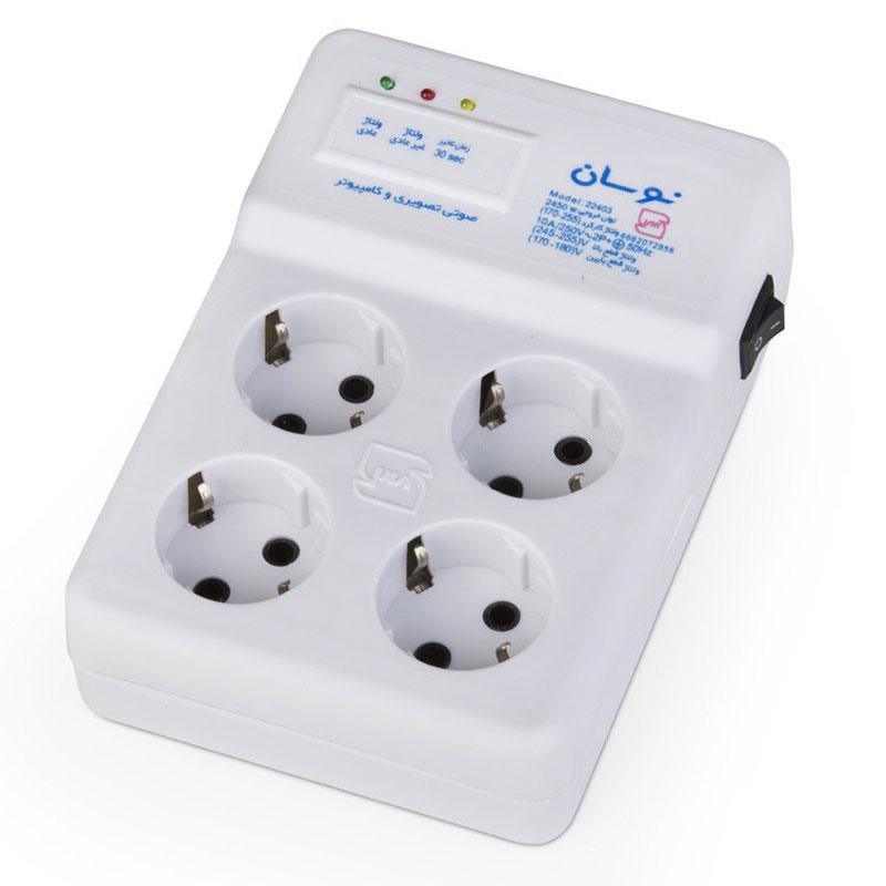 navasan3 محافظ 4 پریز صوتی و تصویری نوسان الکتریک 22403 کابل 1.5 متر