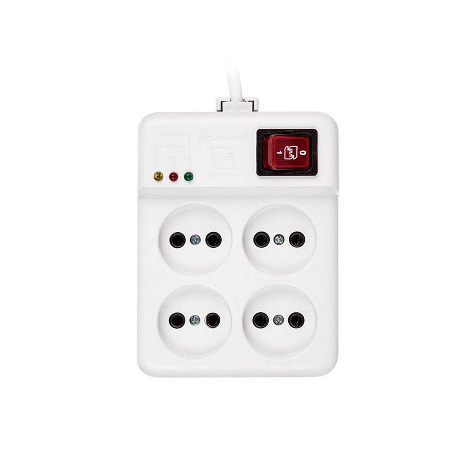 محافظ چهارخانه یخچال بدون ارت با قفل کودک خیام محافظ 4 خانه یخچال بدون ارت با قفل کودک کابل 1.8 متری خیام الکتریک - Image 1