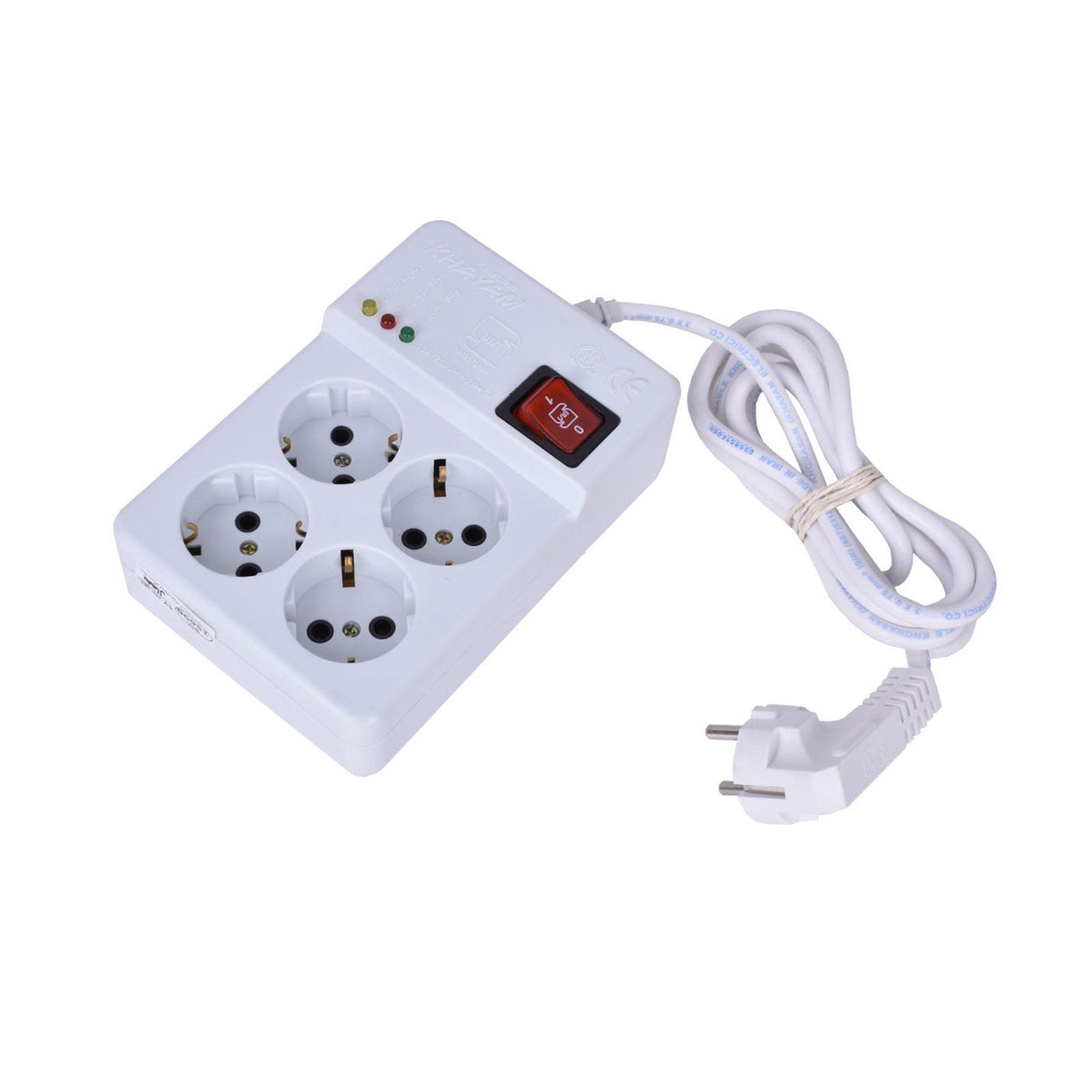 محافظ 4 خانه کامپیوتری ارت دار خیام الکتریک با کابل 3 متر محافظ 4 خانه کامپیوتر/ یخچال (مغزی سرامیکی) ارت دار خیام الکتریک با کابل 3 متر - Image 1