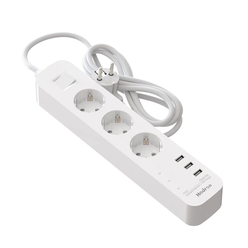 55c1a656335 چندراهی برق (Power Strip) هادرون مدل P323 مجهز به پورت USB - Image 1