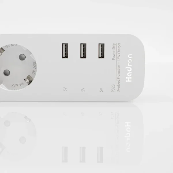 چندراهی برق (Power Strip) هادرون مدل P323  مجهز به پورت USB - Image 2