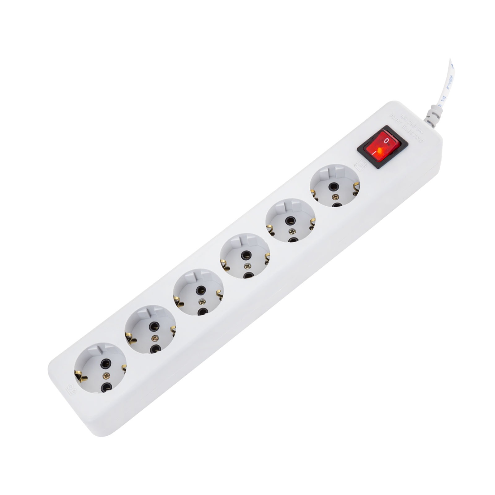 part electric 6 چندراهی برق 6 خانه ارت دار با کابل 3 متری پارت الکتریک مدل 707 - Image 1
