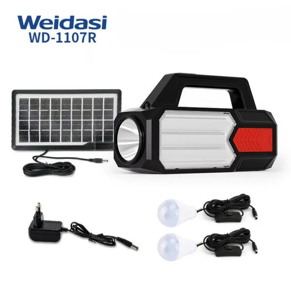 1107 (1) چراغ خورشیدی (سولار) با باتری اسید سرب ویداسی مدل WD-1107R - Image 1