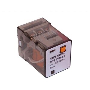 رله شیشه ای دو کنتاک پارس فانال مدل PFR-23 قفل شو