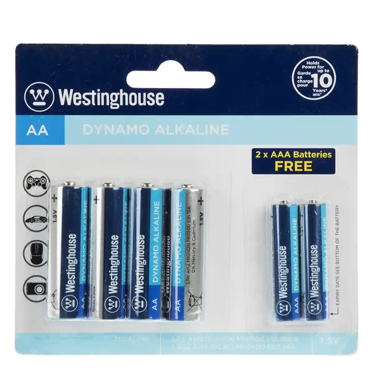 (2+4)Dynamo Alkaline باتری قلمی و نیم قلمی وستینگهاوس مدل (2+4)Dynamo Alkaline بسته 6 عددی