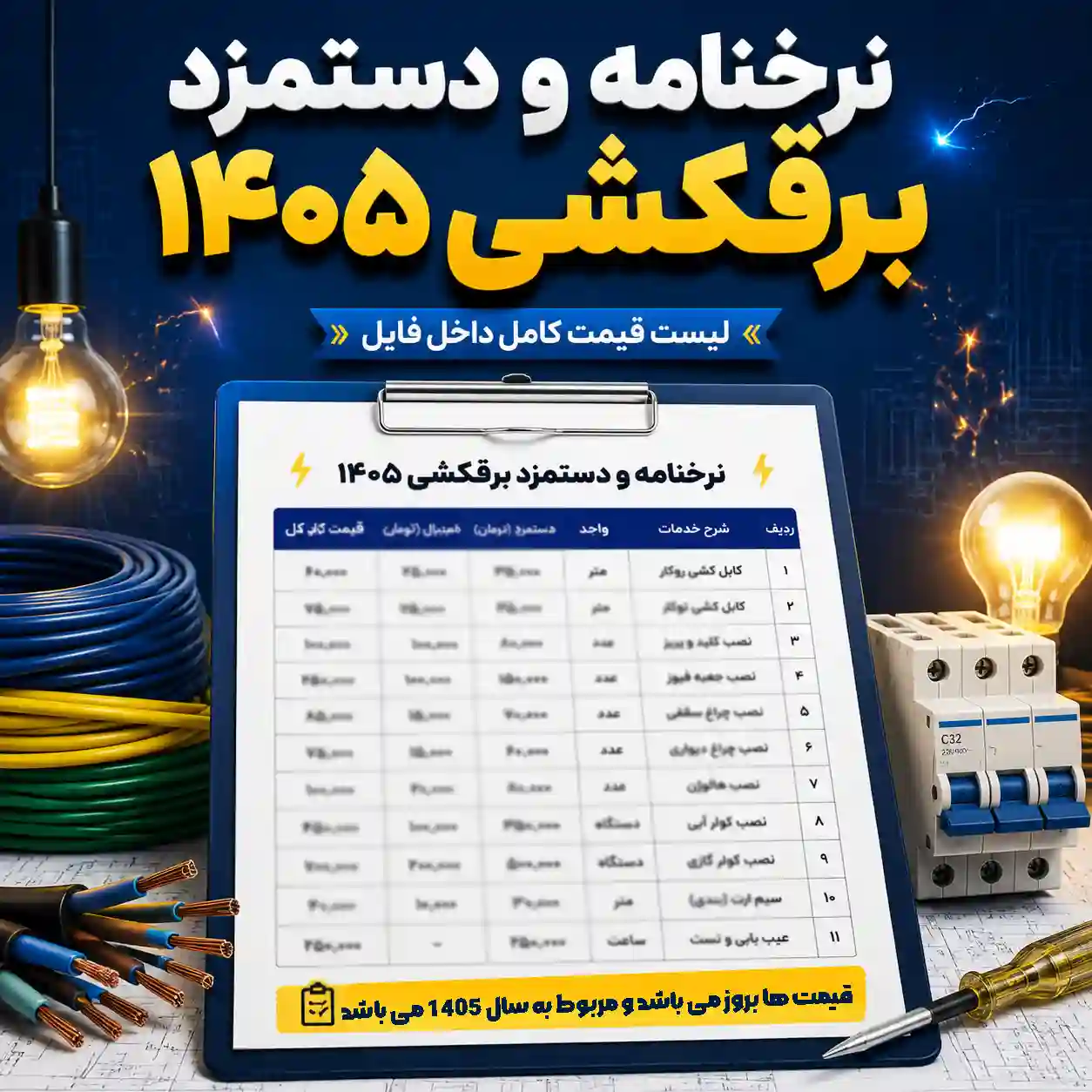 nerkhnameh1405 دانلود نرخنامه برقکشی سال 1405